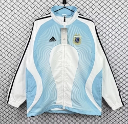 2026 Retro Argentina blue white home Windbreaker Jacket size S-3XL